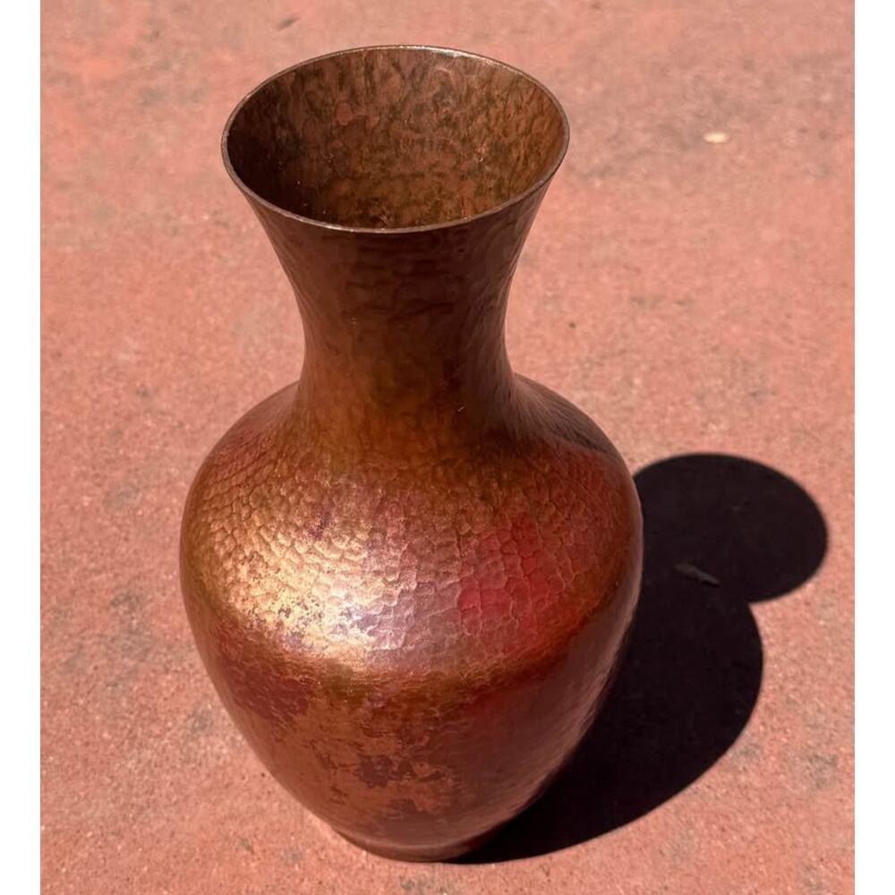 Hammered Copper solid vintage vase